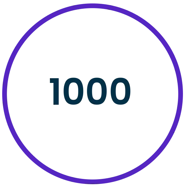 purple circle with the number 1000 in the middle