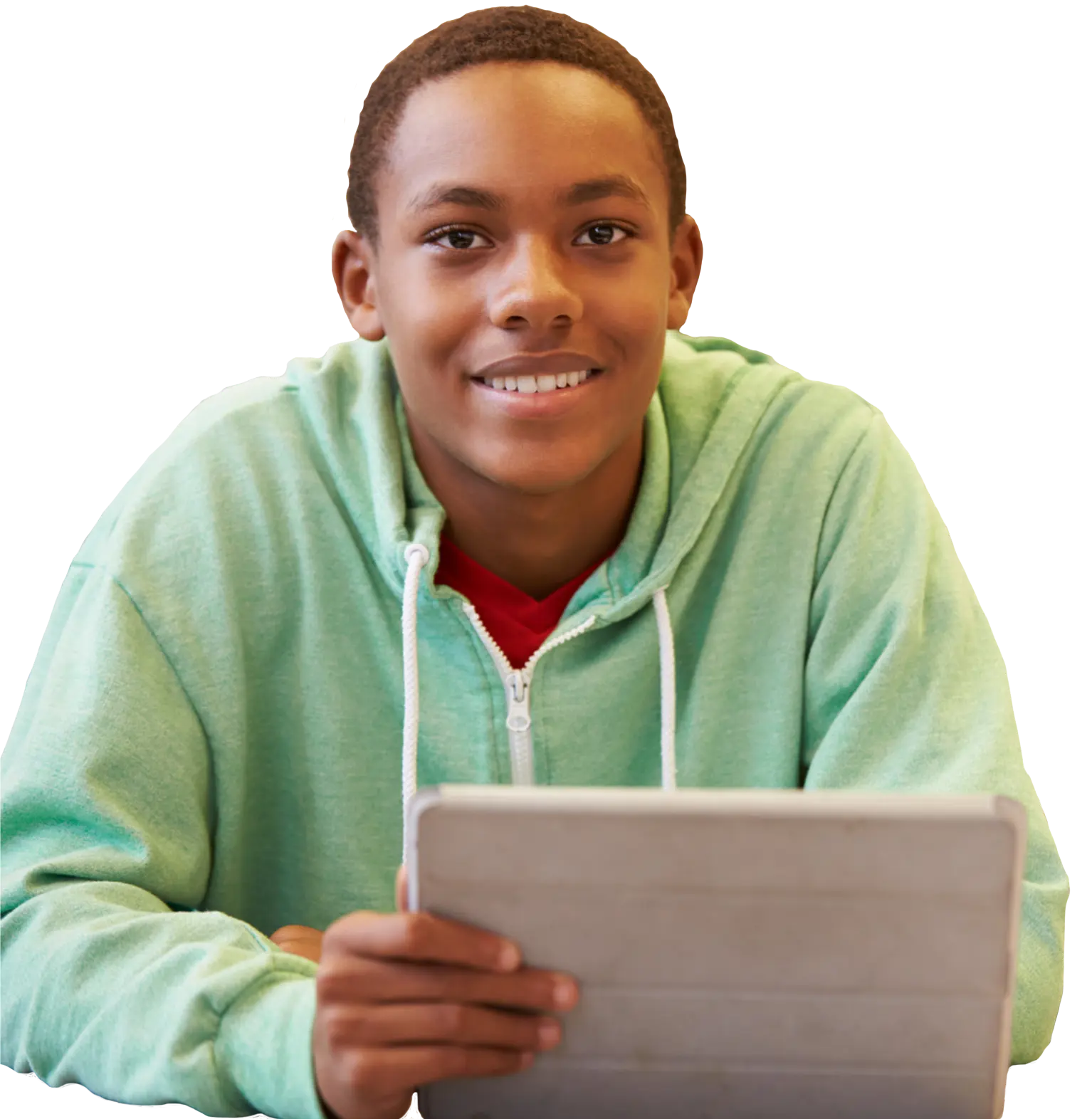young black boy on laptop