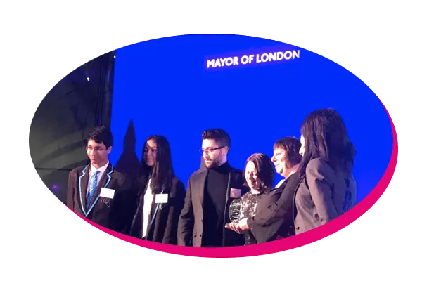 group of people on stage at mayor of London awards